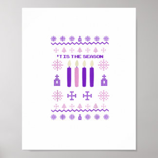 Póster Suéter de Temporada Navideña Navidad Xmas Católico