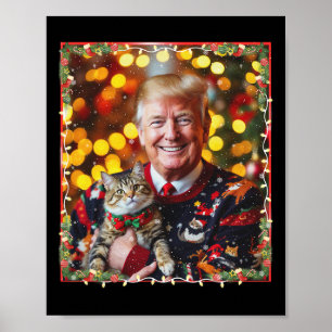 Póster Suéter divertido de Navidad de Trump para amantes 