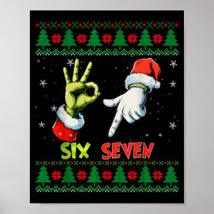 Póster Suéter feo de Navidad del meme del esqueleto seis