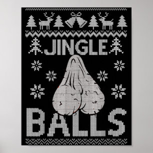 Póster Suéter feo de Navidad para hombre adulto 18+ Jingl