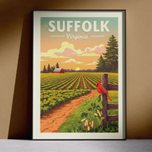 Póster Suffolk Virginia Vintage