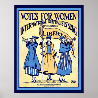 Póster Suffragettes Vintage Hoja de votaciones Copia de l