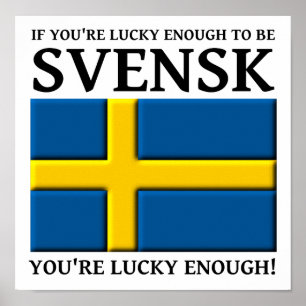 Póster Suficiente suerte como cartel sueco de Svensk