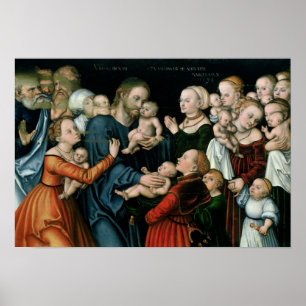 Póster Sufre que los niños pequeños vengan a mí, 1538
