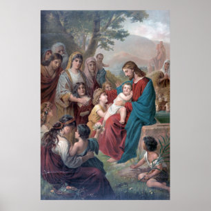 Póster Sufre que los niños pequeños vengan a mí (1892)