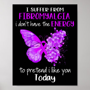 Póster Sufro De Fibromialgia Conciencia Pur De Mariposa