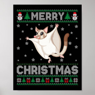 Póster Sugar Glider Animal Men Mujeres Niñas Navidades fe