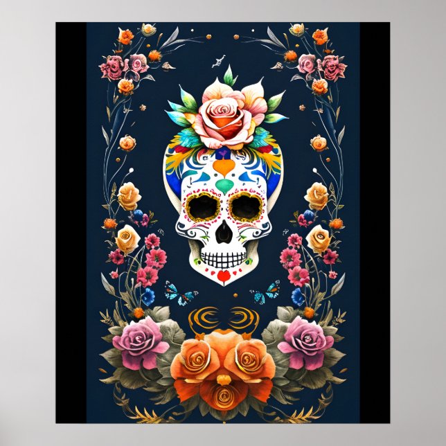 Póster Sugar Skull Art - Celebrar la vida (Frente)