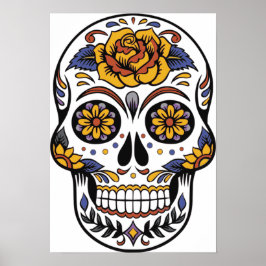 Póster Sugar Skull Dia De Los Muertos