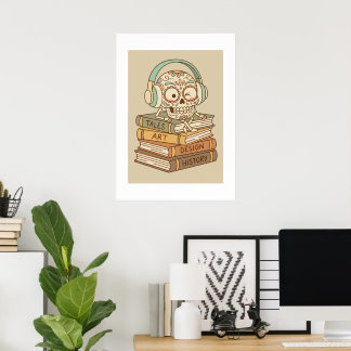 Póster Sugar Skull Passionate About Reading