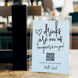 Póster Sugerencia divertida boda Rótulo de código QR para