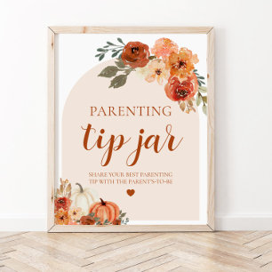 Póster Sugerencia para padres de calabaza Rótulo de conse
