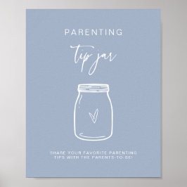 Póster Sugerencia para padres Jar Rótulo Baby Shower Deco