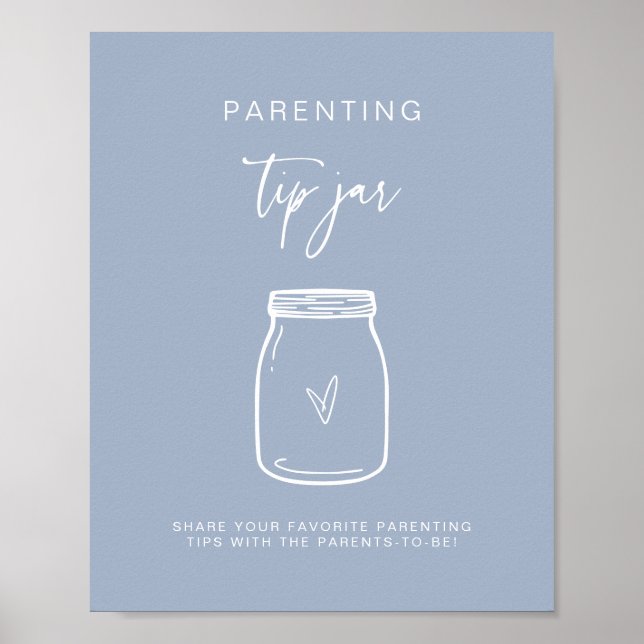 Póster Sugerencia para padres Jar Rótulo Baby Shower Deco (Frente)