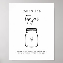 Póster Sugerencia para padres Jar Rótulo Baby Shower Deco