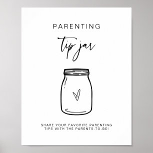 Póster Sugerencia para padres Jar Rótulo Baby Shower Deco