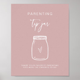 Póster Sugerencia para padres Jar Rótulo Baby Shower Deco
