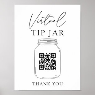 Póster Sugerencia virtual Jar QR Code Consejo tu Rótulo d