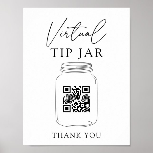 Póster Sugerencia virtual Jar QR Code Consejo tu Rótulo d (Frente)