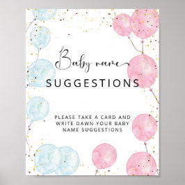 Póster Sugerencias de nombre del bebé Poster de revelació