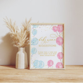 Póster Sugerencias de nombre del bebé Poster de revelació