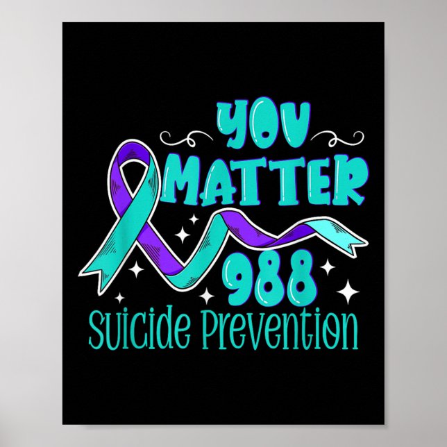 Póster Suicide Awareness - 988 Shirt - Suicide Prevention (Frente)