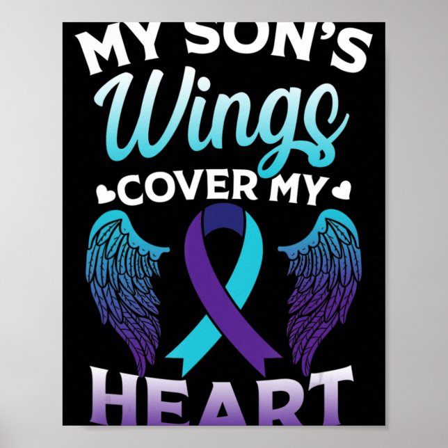 Póster Suicide Awareness Memory of Son Wings Cover Heart  (Frente)