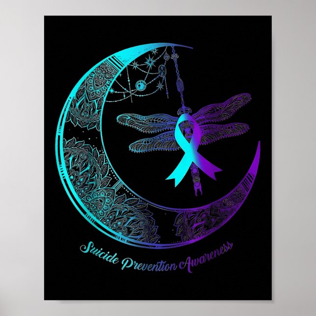 Póster Suicide Awareness Shirt Dragonfly Moon Suicide Pre (Frente)