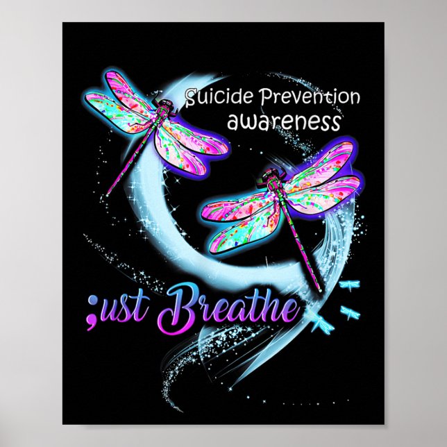 Póster Suicide Awareness Shirt Just Breathe Suicide Preve (Frente)