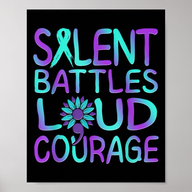 Póster Suicide Awareness Suicide Prevention Suprt Survivo (Frente)