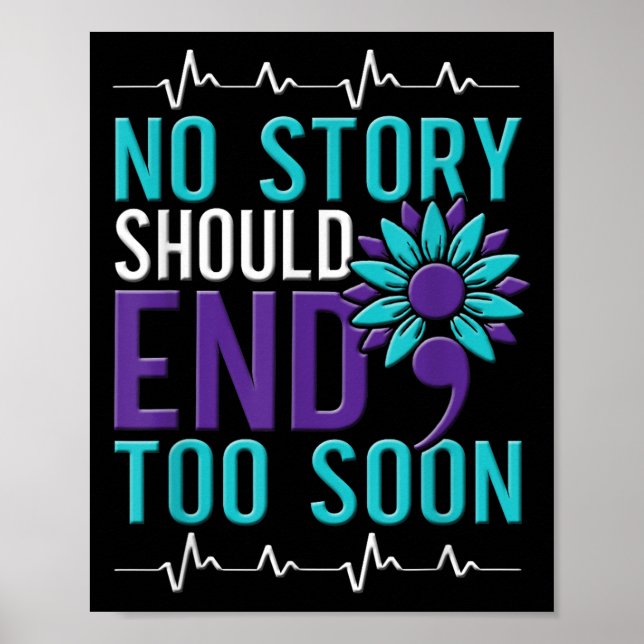 Póster Suicide Awareness Suicide Prevention Suprt Survivo (Frente)