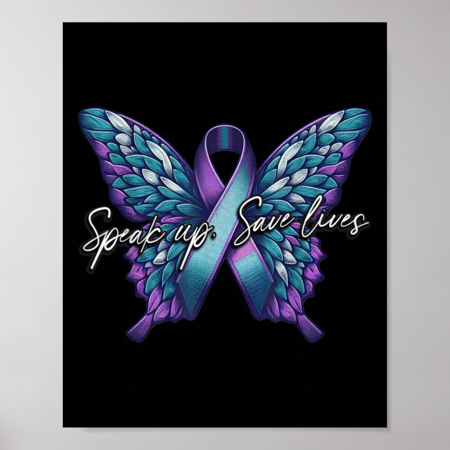 Póster Suicide Awareness Suicide Prevention Suprt Survivo (Frente)