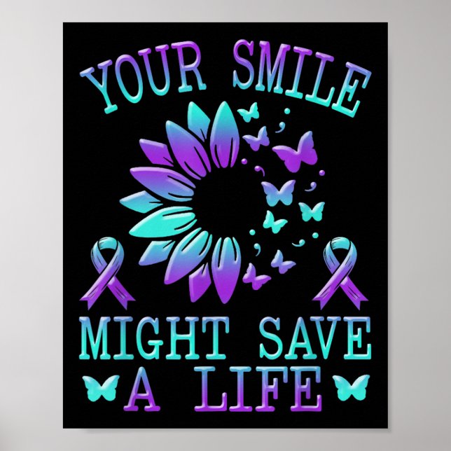 Póster Suicide Awareness Suicide Prevention Suprt Survivo (Frente)