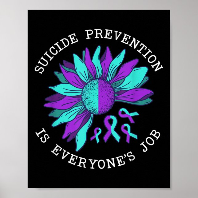 Póster Suicide Awareness Suicide Prevention Suprt Survivo (Frente)
