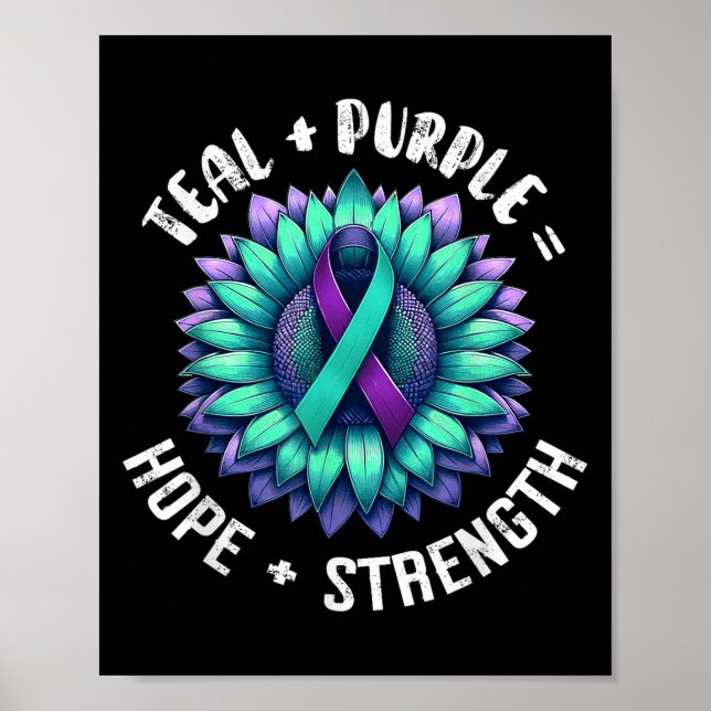 Póster Suicide Awareness Suicide Prevention Suprt Survivo (Frente)