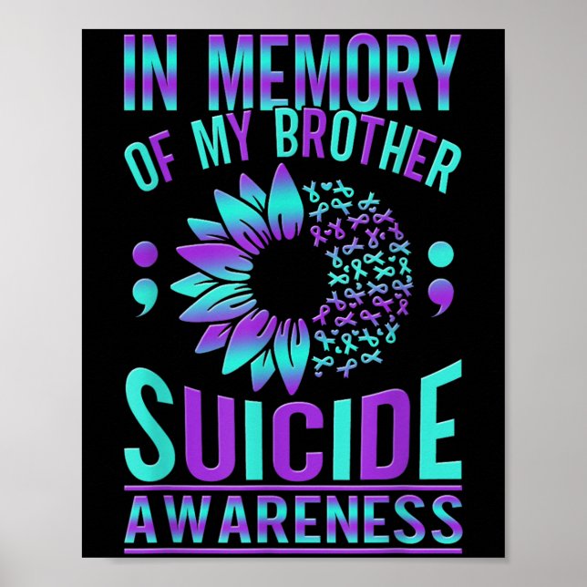 Póster Suicide Awareness Suicide Prevention Suprt Survivo (Frente)