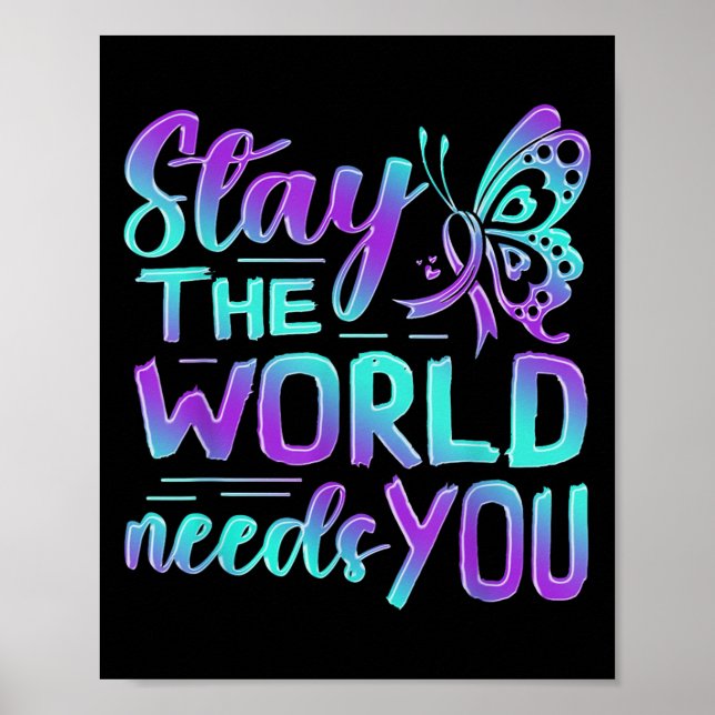 Póster Suicide Awareness Suicide Prevention Suprt Survivo (Frente)