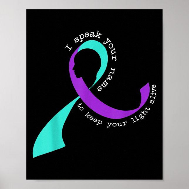 Póster Suicide Awareness Suicide Prevention Suprt Survivo (Frente)