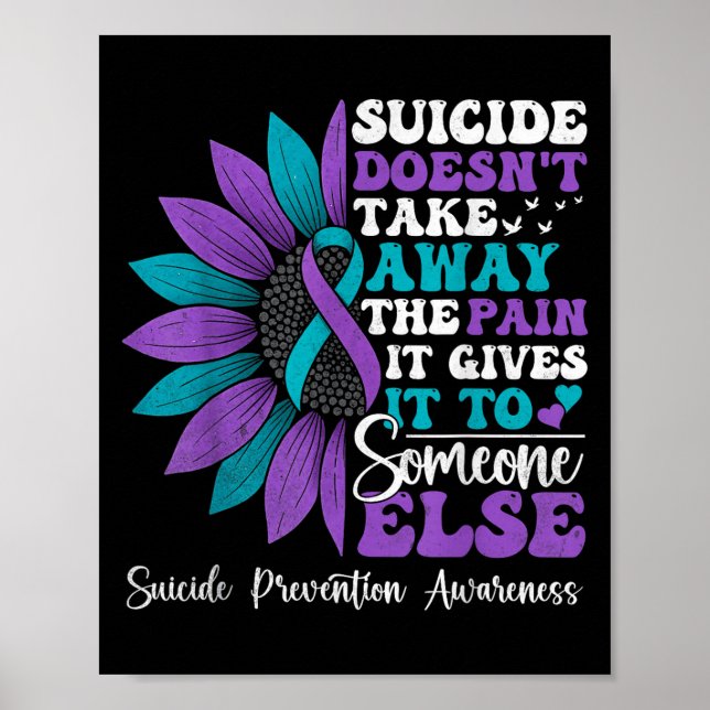 Póster Suicide Pain Sunflower Suicide Prevention Awarenes (Frente)