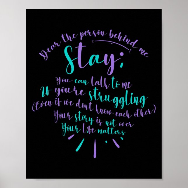 Póster Suicide Prevention Advocate Person Behind The Caus (Frente)