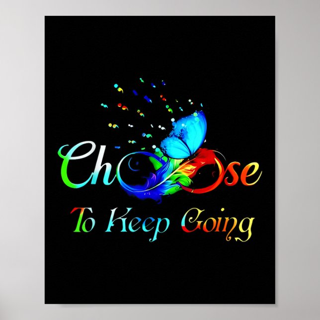 Póster Suicide Prevention Awareness Choose To Keep Going  (Frente)