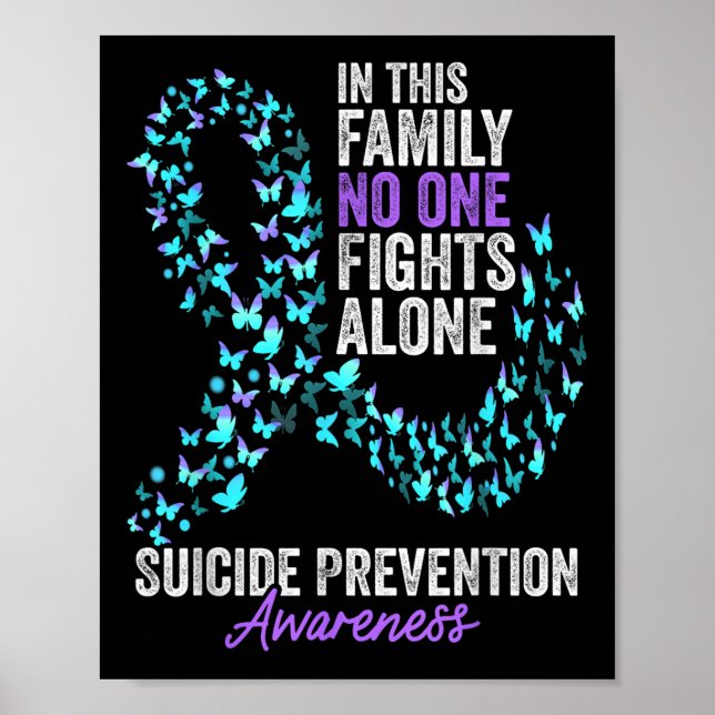 Póster Suicide Prevention Awareness Month Butterflies Tea (Frente)