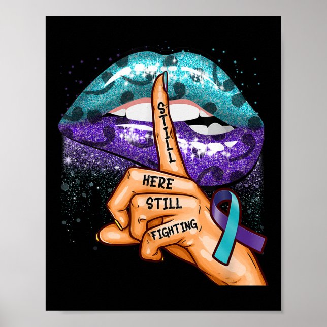 Póster Suicide Prevention Awareness Still Here Still Figh (Frente)