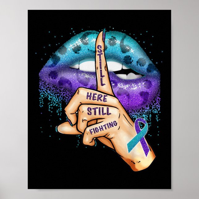 Póster Suicide Prevention Awareness Still Here Still Figh (Frente)