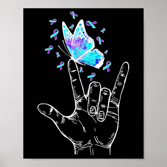 Póster Suicide Prevention Awareness Week Butterfly Love H (Frente)