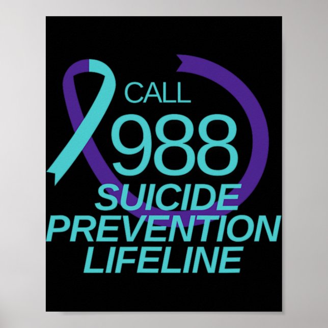Póster Suicide Prevention Lifeline Call 988  (Frente)
