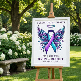 Póster Suicide Prevention Memorial Funeral Welcome Sign