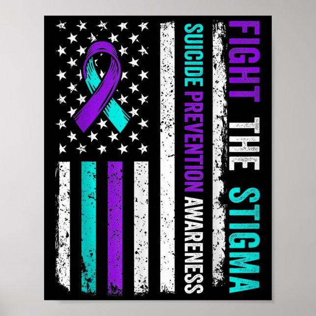 Póster Suicide Prevention Suprt Fight Stigma Suicide Awar (Frente)