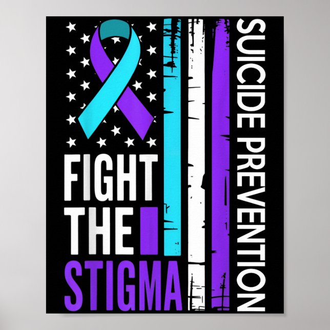 Póster Suicide Prevention Suprt Fight The Stigma Vintage  (Frente)