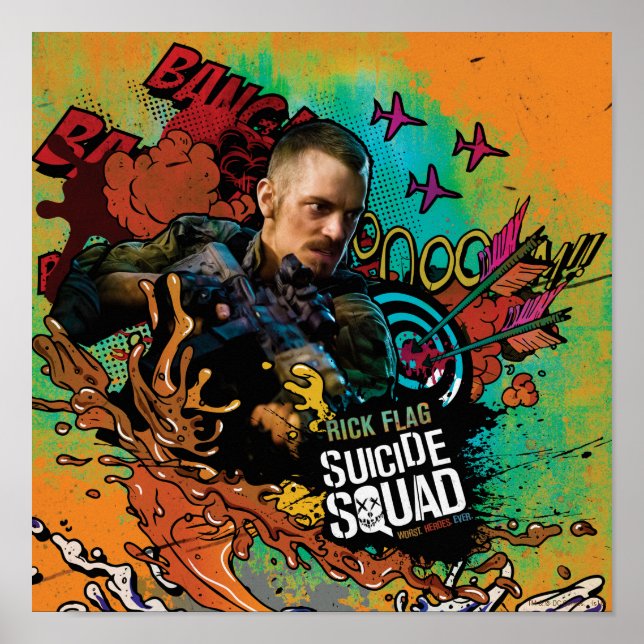 Póster Suicide Squad | Rick Flag Character Graffiti (Frente)